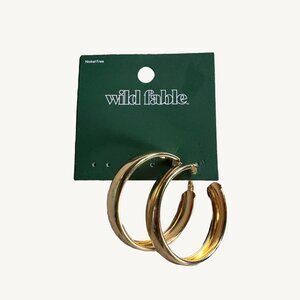 NWT Wild Fable by Target Gold Colored Big Ish Hoops Earrings